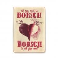Постер дерев'яний "Borsch is all you need" А4 28.5х20 см Wood Posters