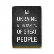 Постер дерев'яний "Ukraine is the capital of great people" А4 28.5х20 см Wood Posters