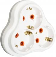 Трійник Nilson 40130101 із заземленням 3 гн. білий