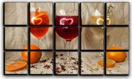 Картина модульная Коктейли 127x77 см Hotel Arizona HD Orange15-IFR-Drinks-43747