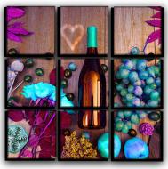 Картина модульная Цветастый натюрморт 77x77 см C-9-COLORY WINE-30x30-PINK Картина модульная Цветастый натюрморт 77x77 см C-9-COLORY WINE-30x30-PINK