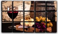 Картина модульная бокал вина 127x77 см Hotel Arizona HD CHEESE15-WINE CHEES-43749