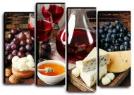 Картина модульная Вино и виноград 112x82 см Hotel Arizona HD WINE-24-DARIA WINE-43749