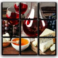 Картина модульная Вино и виноград 77x77 см Hotel Arizona HD WINE-29-DARIA WINE-43749