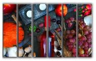 Картина модульная Вино и свечи 171x112 см Hotel Arizona HD C-6-WINE CANDLES-44x67-WINE-3