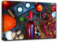 Картина Вино и свечи 127x72 см Hotel Arizona HD C-1-WINE CANDLES-28x50-WINE-3