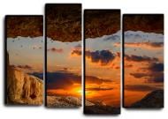 Картина модульная Закат и скалы 112x82 см Hotel Arizona HD C-4-ATARDECER-32x44-MULTICOLOR