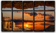 Картина модульная Закат и скалы 127x77 см Hotel Arizona HD C-15-ATARDECER-30x50-MULTICOLOR
