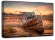 Картина затонувший корабль море и небо 102x69 см Hotel Arizona HD C-1-DROWN BOAT-27x40-ORANGE
