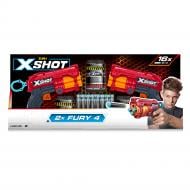 Бластер Zuru X-Shot Red EXCEL FURY 4 2 PK (3 банки, 16 патронов) 36329R