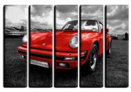 Картина модульная Porsche 911 140x89 см Hotel Arizona HD C-5-PORSCHE 911-35x55-RED