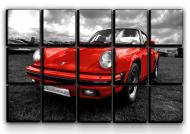 Картина модульная Porsche 911 127x77 см Hotel Arizona HD C-15-PORSCHE 911-30x50-RED