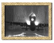 Картина Самолет в грозу 41x31 см Hotel Arizona HD P-1 GOLDEN FR-PLANE-12x16-GRAY