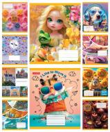 Тетрадь школьная 18 листов в линию с ГЛИТЕРНЫМ покрытием (МИКС)