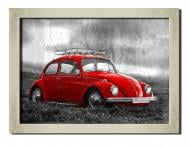 Картина красный VW Beetle 41x31 см Hotel Arizona HD P-1 SILVER FR-VINTAGE CAR-12x16-