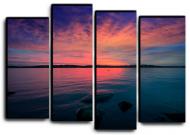 Картина модульная Закат на озере 112x82 см Hotel Arizona HD C-4-SKY-32x44-PURPLE