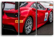 Картина модульная суперкар Ferrari 488 GT3 84x56 см Hotel Arizona HD C-3-AUTO-22x33-MULTICOLOR