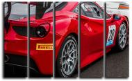 Картина модульная суперкар Ferrari 488 GT3 140x89 см Hotel Arizona HD C-5-AUTO-35x55-MULTICOLOR