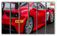 Картина модульная суперкар Ferrari 488 GT3 171x112 см Hotel Arizona HD C-6-AUTO-44x67-MULTICOLOR