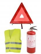 Набор технической помощи Poputchik с огнетушителем ОП-2 "Безопасный" (ОП-2+Знак+Жилет)
