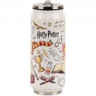 Термочашка с трубочкой KITE Harry Potter 500 мл бежевая с рисунком HP25-1264