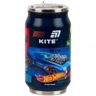 Термочашка с трубочкой KITE Hot Wheels 350 мл синяя с рисунком HW25-1263