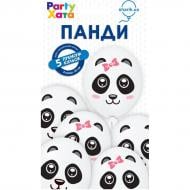 Шарики латексные Party Хата Панды 30 см белый с черным 5 шт.