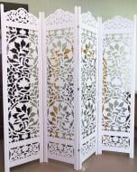 Ширма ТЕРРАВОЛ декоративная разная Олеандр МДФ 4 секции 1750x1800x16 мм белый