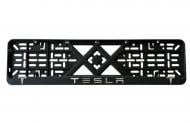 Рамка под номерной знак Poputchik пластик с объемными буквами Tesla (2 шт.)