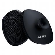 Косметическая щеточка для лица GESKE Facial Brush 4 в 1 чёрная с держателем
