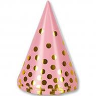 Набір ковпаків Горошок золото Party Хата 6 шт. Набір ковпаків Горошок золото Party Хата 6 шт.