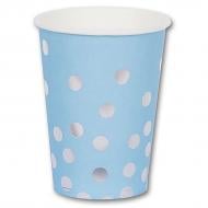 Стаканчики бумажные Горошек серебро 250 мл Party Хата 6 шт.