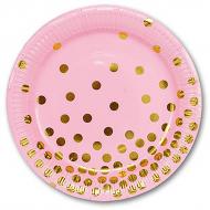 Тарелки бумажные Горошек золото 17см Party Хата 6 шт.
