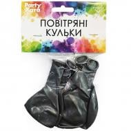 Шарики латексные Party Хата металлик 25 см серебряный 5 шт.