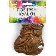 Шарики латексные Party Хата металлик 25 см золотой 5 шт.