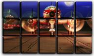 Картина модульная Взлетная полоса 127x77 см C-15-MOON PLANE-30x50-BLUE