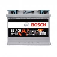 Аккумулятор автомобильный Bosch AGM S5 A05 60Ah 680A 12V «+» справа (BO 0092S5A050)