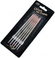 Свечи для торта Омбре 6 шт.(парафин, серебряный/розовый, ДН, 12 см, CN) 6 шт.