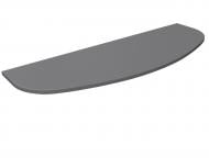 Полиця DC пряма радіусна 600x200x16 мм світло-сірий