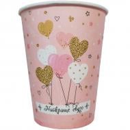 Стаканчики бумажные Лучший праздник Сердца 250 мл Party Хата 5 шт.