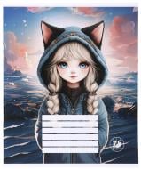Зошит шкільний Cat girl_25 18 аркушів у клітинку Nota Bene