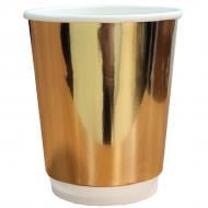 Стаканчики паперові Золото 250 мл Party Хата 6 шт.