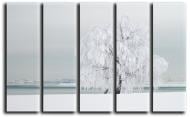 Картина модульная Зимний пейзаж 140x89 см Hotel Arizona HD C-5-SNOW-35x55-WHITE