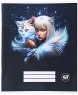 Зошит шкільний Cat girl_25 48 аркушів у клітинку Nota Bene