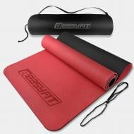 Килимок для йоги та фітнесу EasyFit 183х61х6 мм EF-1924s червоно-чорний Килимок для йоги та фітнесу EasyFit 183х61х6 мм EF-1924s червоно-чорний