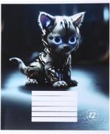 Зошит шкільний Robot cat_25 12 аркушів скоба, лінія Nota Bene