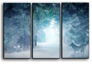 Картина модульная волки зимой 84x56 см Hotel Arizona HD C-3-SNOW-22x33-BLUE