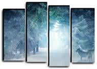 Картина модульная волки зимой 112x82 см Hotel Arizona HD C-4-SNOW-32x44-BLUE