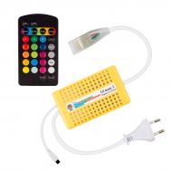Кабель питания Светкомплект IP65 + контроллер IR-RC NEON RGB 501 220V с пультом ДУ