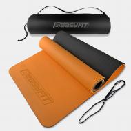Коврик для йоги и фитнеса EasyFit 183х61х6 мм EF-1924s оранжево-черный